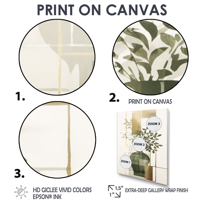 Décoration murale Minimal Botanicals, H 20 po x l 12 po x P 1 po, Toile tendue