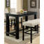 Table de bar antique patinée avec support et repose-pieds
