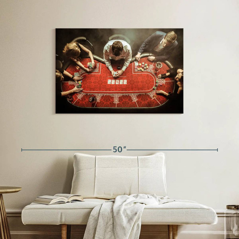 Senne Red Poker Game, 26" H x 39" W