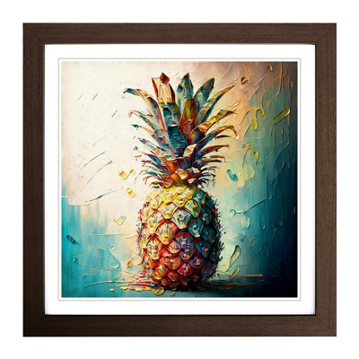 Pineapple Palette Knife - Single Picture Frame Print on Wood