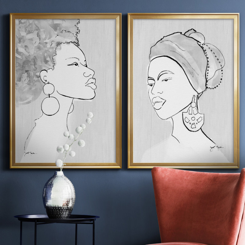 «Born This Way», ensemble de 2 reproductions d'art, H 18,5 po x l 49 po x P 1,5 po, Toile encadrée dorée, Pas de tapis