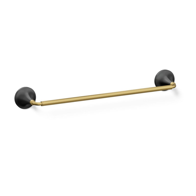 Tone Towel Bar, Matte Black w/Moderne Brass, 18"W