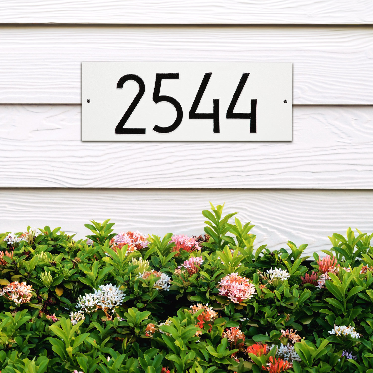 Mid-Century Modern Address Plaque, White, Yes