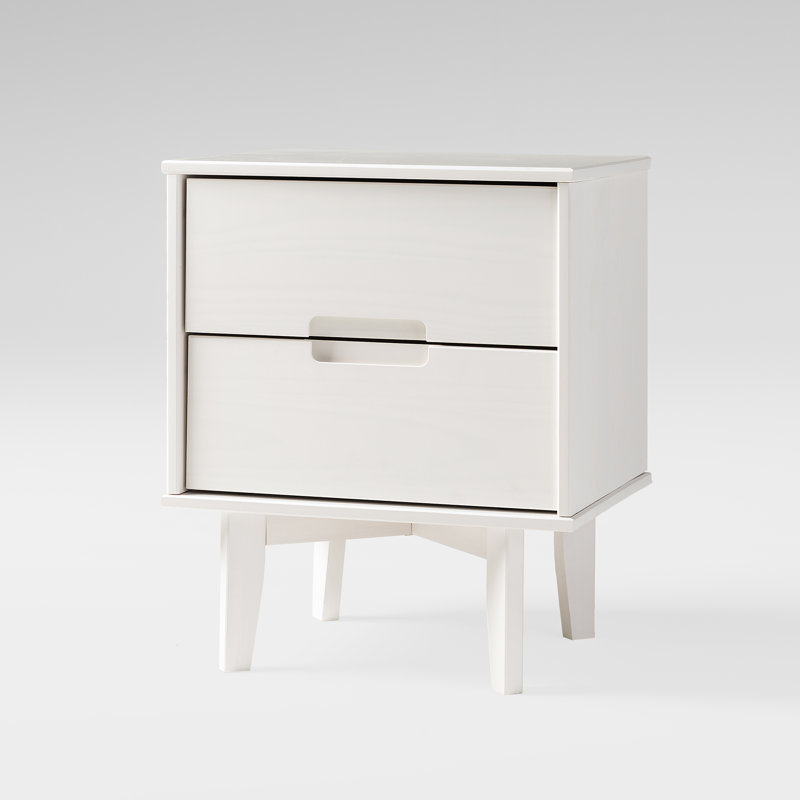 Ulti Solid Wood Bedside Table, White