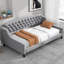Lit de jour simple tapissier - Design moderne capitonné avec lattes en bois-691182394