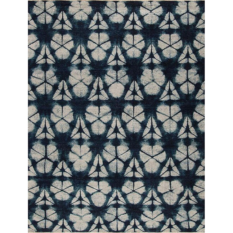 Shibori Hand Knotted Wool Area Rug