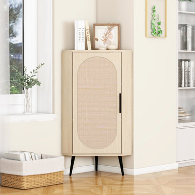 Armoire de coin autoportante avec une hauteur de 40,11 po, une base en métal, un bel espace de petit poids de 34,44 lb, un stratifié réglable, absorbant