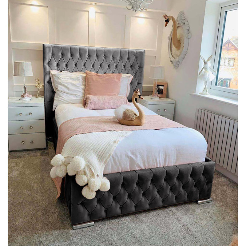 Tharpe Upholstered Ottoman Storage Bed, Small Double (4'), Asphalt