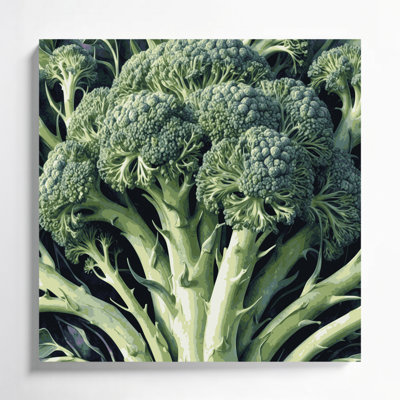 Vegetables Broccoli Flowers Green Canvas Wall Art