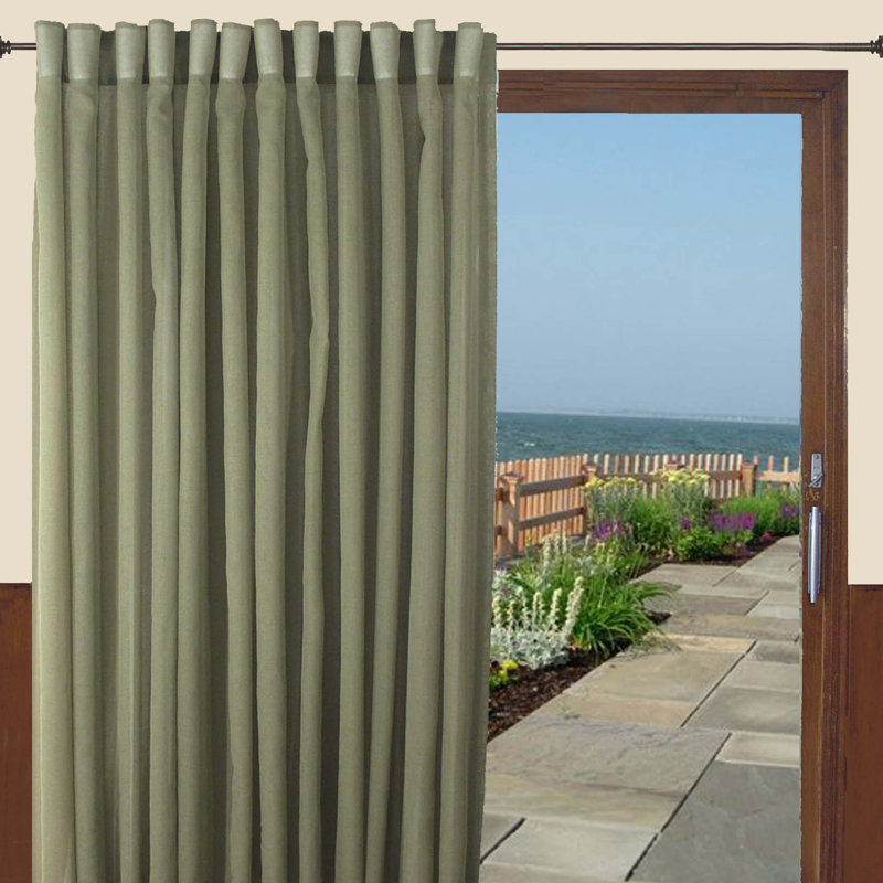 Aonan Semi Sheer Curtain Single Panel, Olive