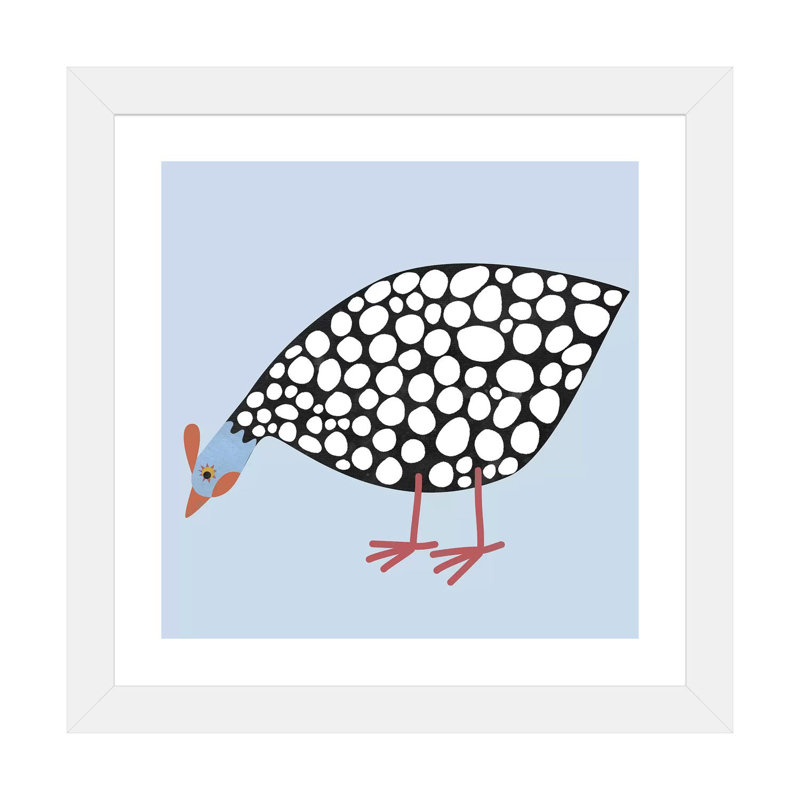 « Hen Guinea » par Nic squirrell-impression, H 24 po x l 24 po x P 1 po, Papier encadré blanc, Blanc