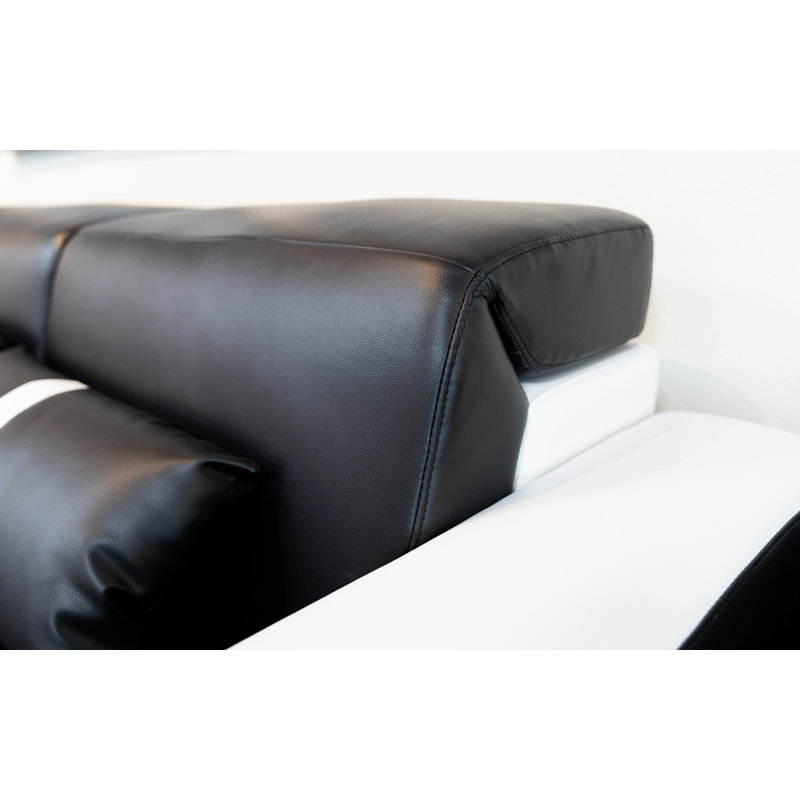 Canapé modulaire avec table basse Anto, Noir, Face à la gauche