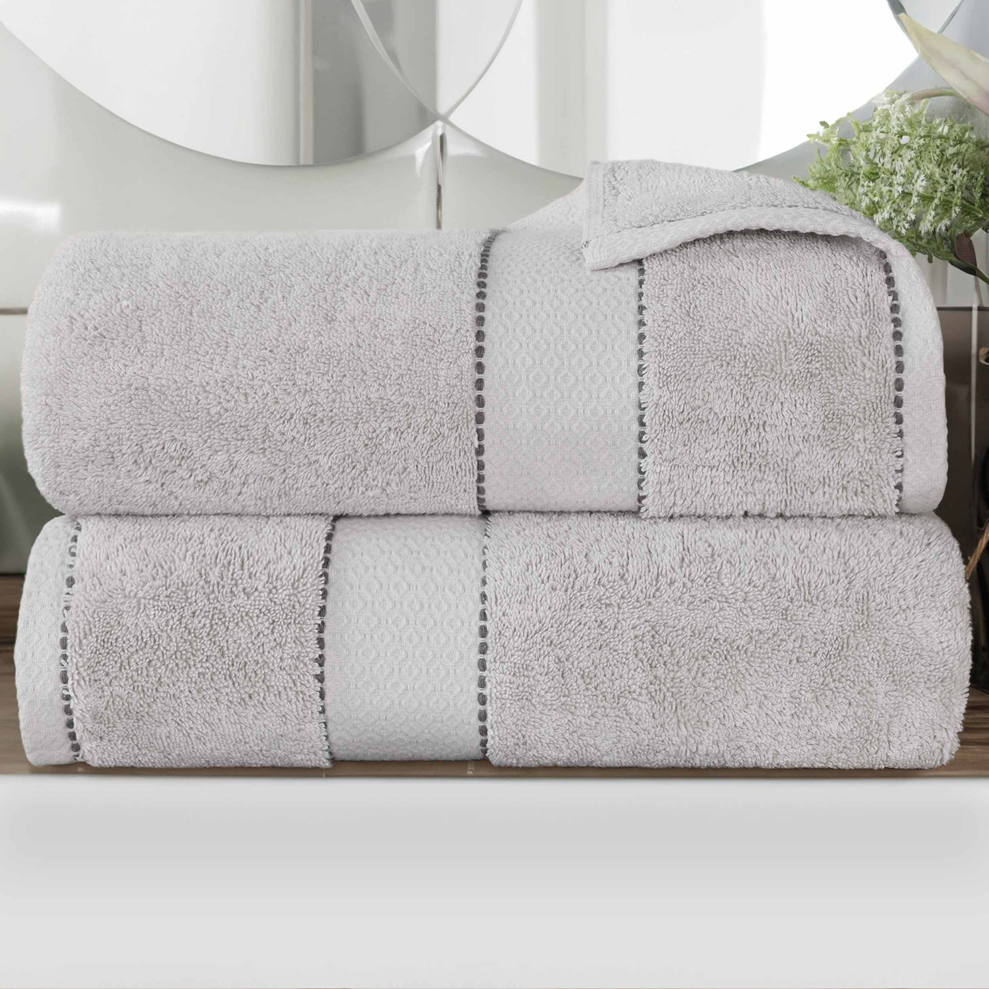 Abrianna Egyptian Giza Cotton Bath Sheet, Platinum