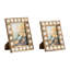 Cadre photo en bois fabriqué à la main avec incrustation de résine et insert en verre - Présentoir photo décoratif pour la maison ou le bureau-922461245