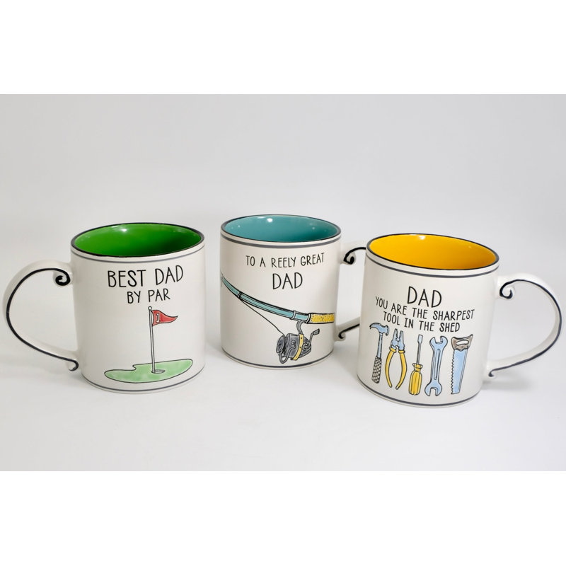 «DAD SCROLL HANDLE» 21OZ TASSE 3, ASST