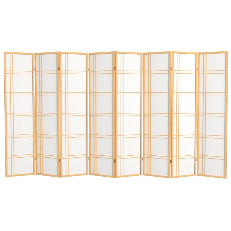 70.5" Tall Double Cross Shoji Panel Room Divider, 6, 6 ft, Black