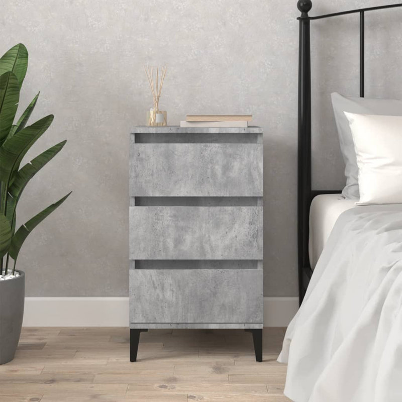 Bedside Cabinet 40 x 35 x 70 cm Engineered Wood, Concrete Grey