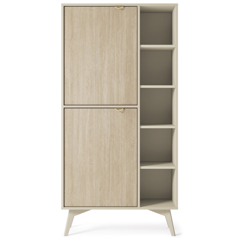 Amata 80cm Sideboard, Beige Matt/Oak Scand