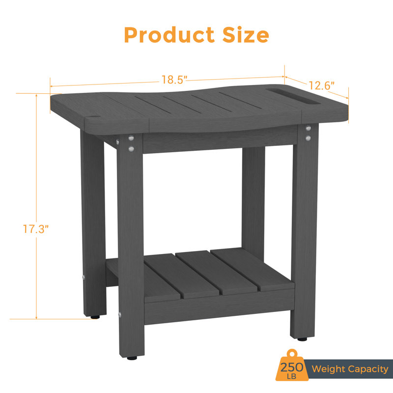 Patio HIPS Shower Benches , Black