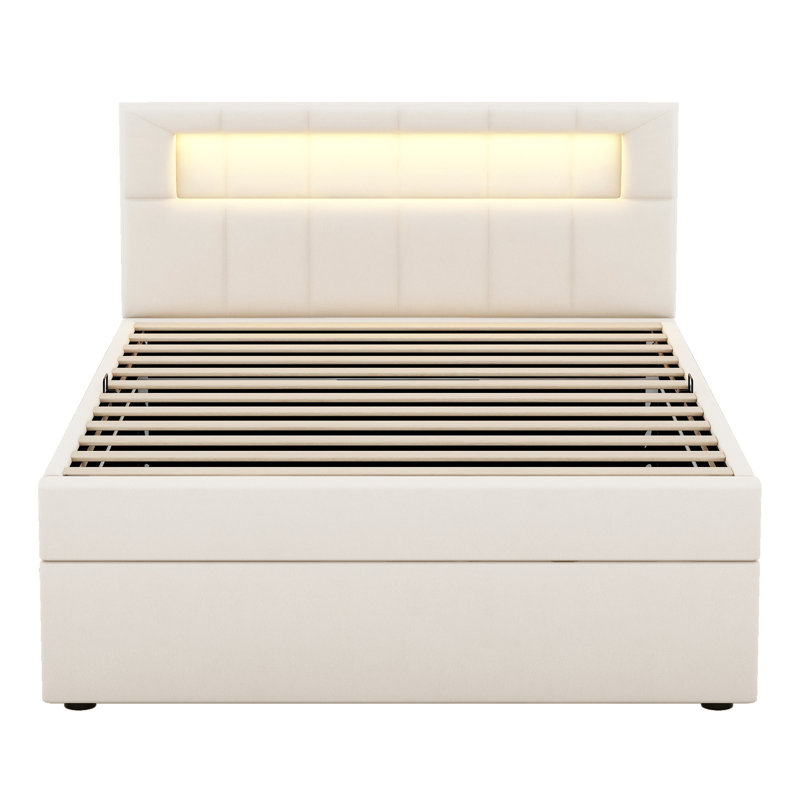 Dazha Upholstered Ottoman Storage Bed, Beige