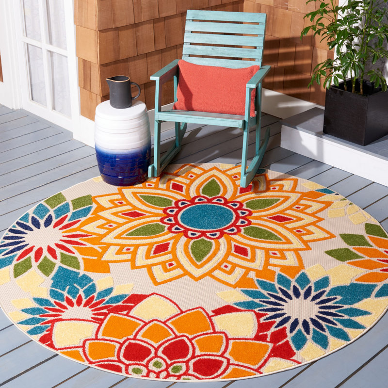Tapis floral Stephine, Rond 6 pi 7 po