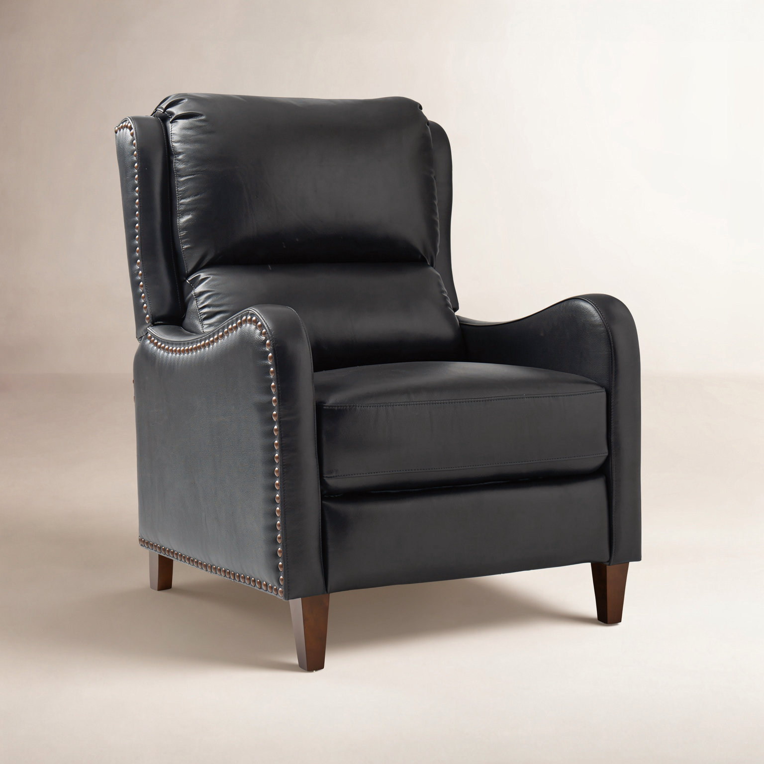 Beecher 29" Genuine Leather Manual Recliner, Olive