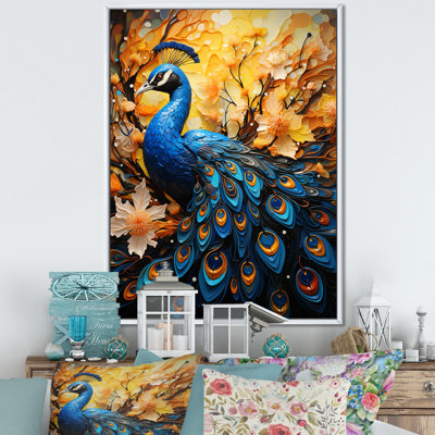 Majestic Flowerful Peacocks Harmony II sur toile