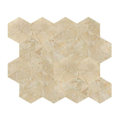 Marbre cannelé texturé 3D Hexagon FS pour mur, 1 boîte de 12 pièces