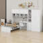 Lit plateforme en bois avec bureau, armoire, armoires, tiroirs et tablettes-1793954839