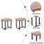 Petite table à thé 2 pièces, table de chevet, table d'appoint en MDF, canapé avec pieds en métal