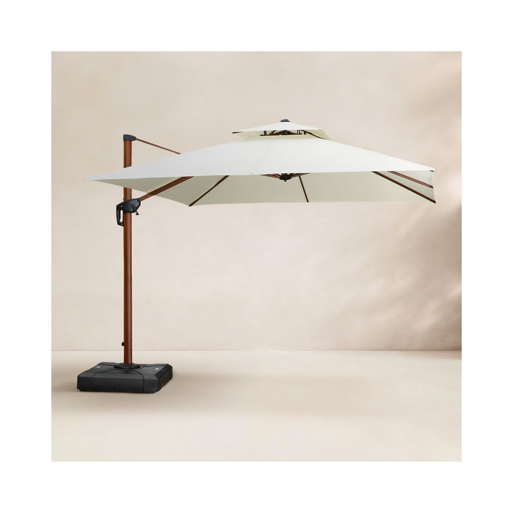 Waddell 120'' Cantilever Outdoor Umbrella, Cream