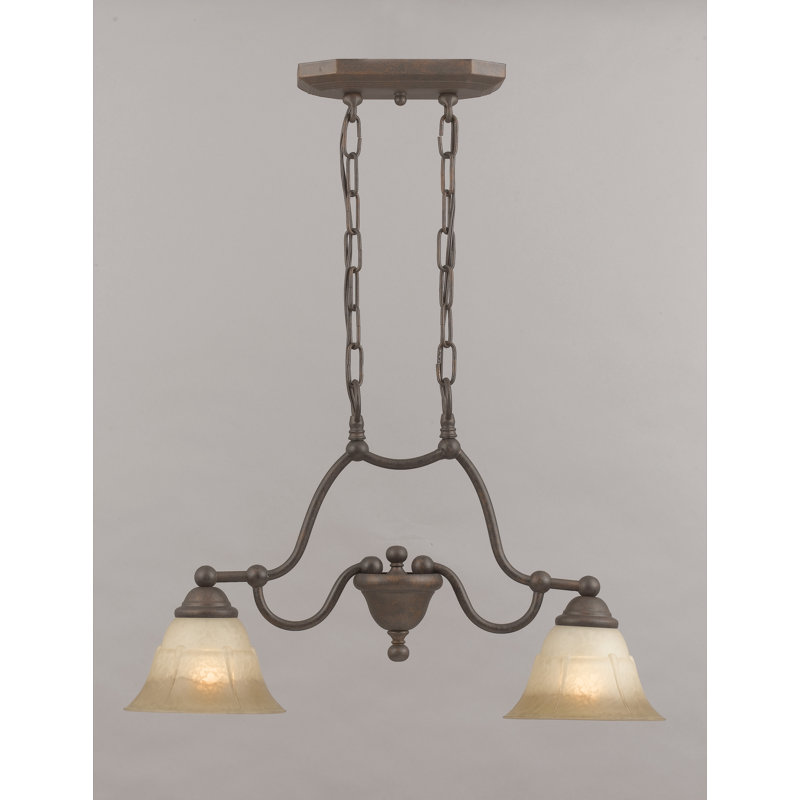 Comstock 2 - Light Kitchen Island Pendant, Rustic Bronze, White Alabaster