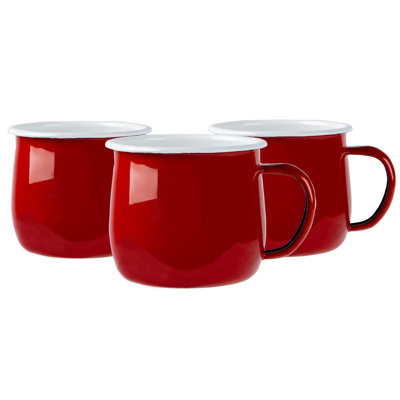 Argon Tableware - Coloured Enamel Belly Mugs - 375ml