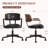 Mid-Century Modern Faux Leather Office Chair with Wood Accents, Adjustable Height Task Chair-1075656700