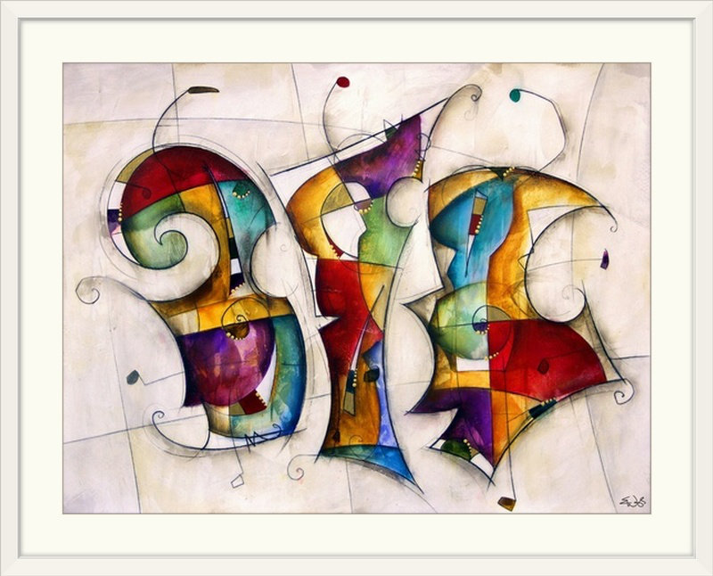 Malveaux «Dance» par Brittiney, impression, H 26 po x l 32 po x p 1 po, Cadre blanc