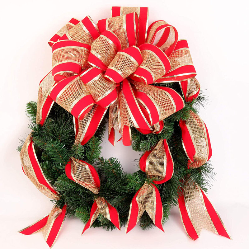 Christmas with Ribbon 22" Tall Holiday Wreath
