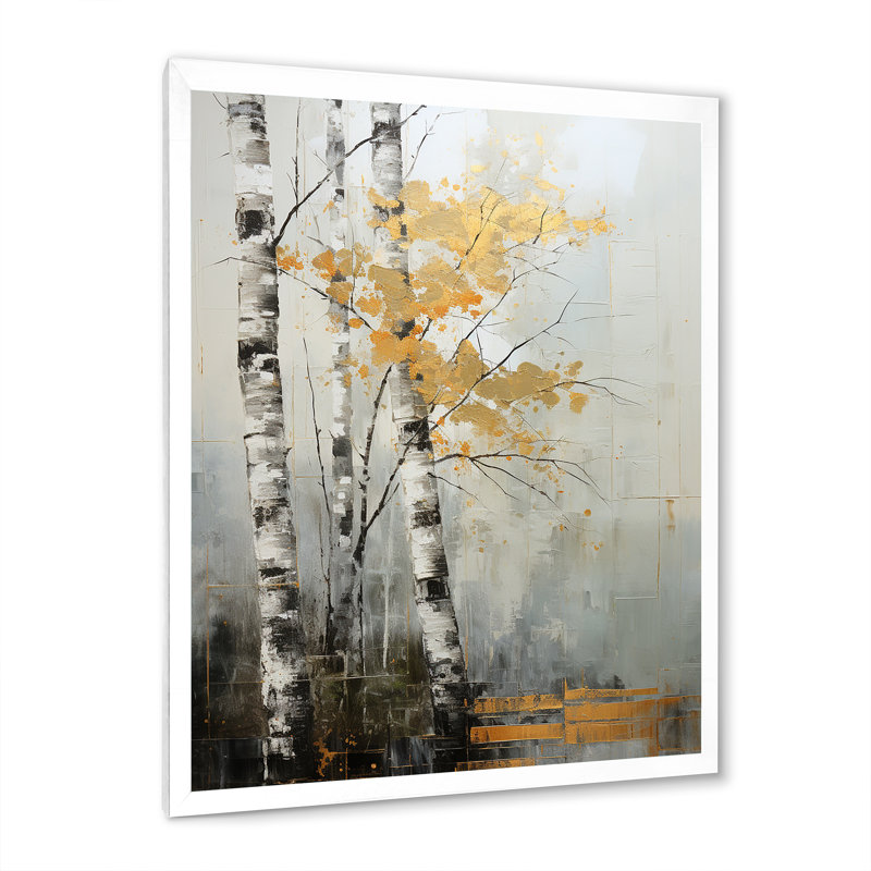 Virsie " Birch Woods Ethereal Elegance VII ", 20" H x 12" W x 1" D, White Picture Framed