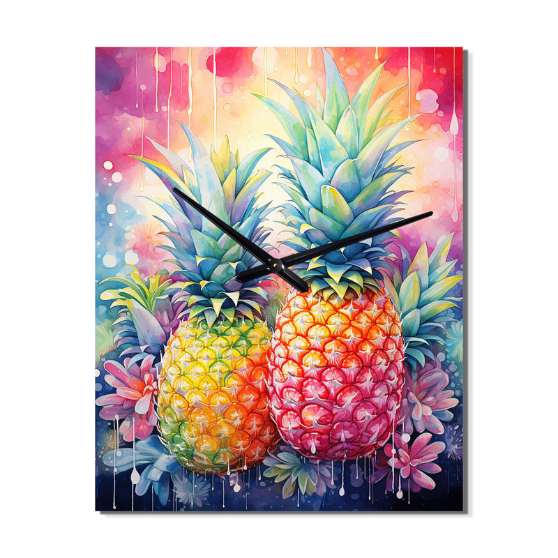 Horloge murale Hajoon - Ananas surdimensionnée, Moyen