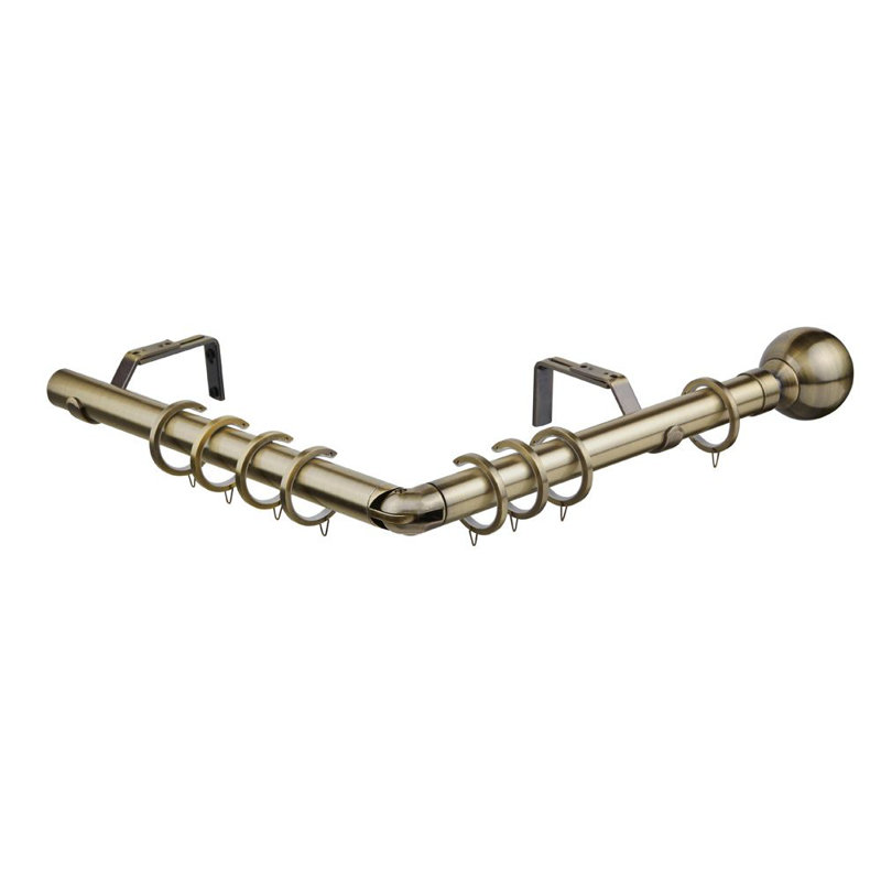 28mm 5 Sided Bay Pole , Antique Brass
