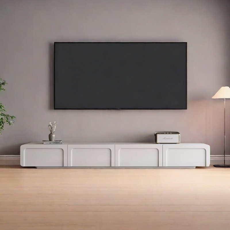 Meuble télé en bois massif au design minimaliste, 78.74"