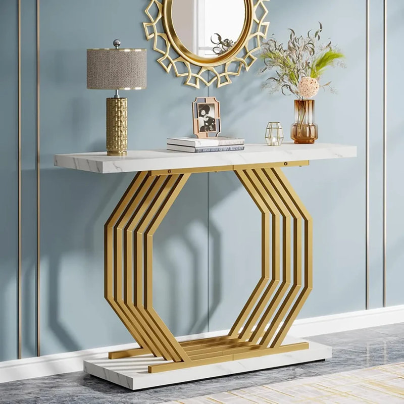 Modern Marble Top Console Table For Entryway