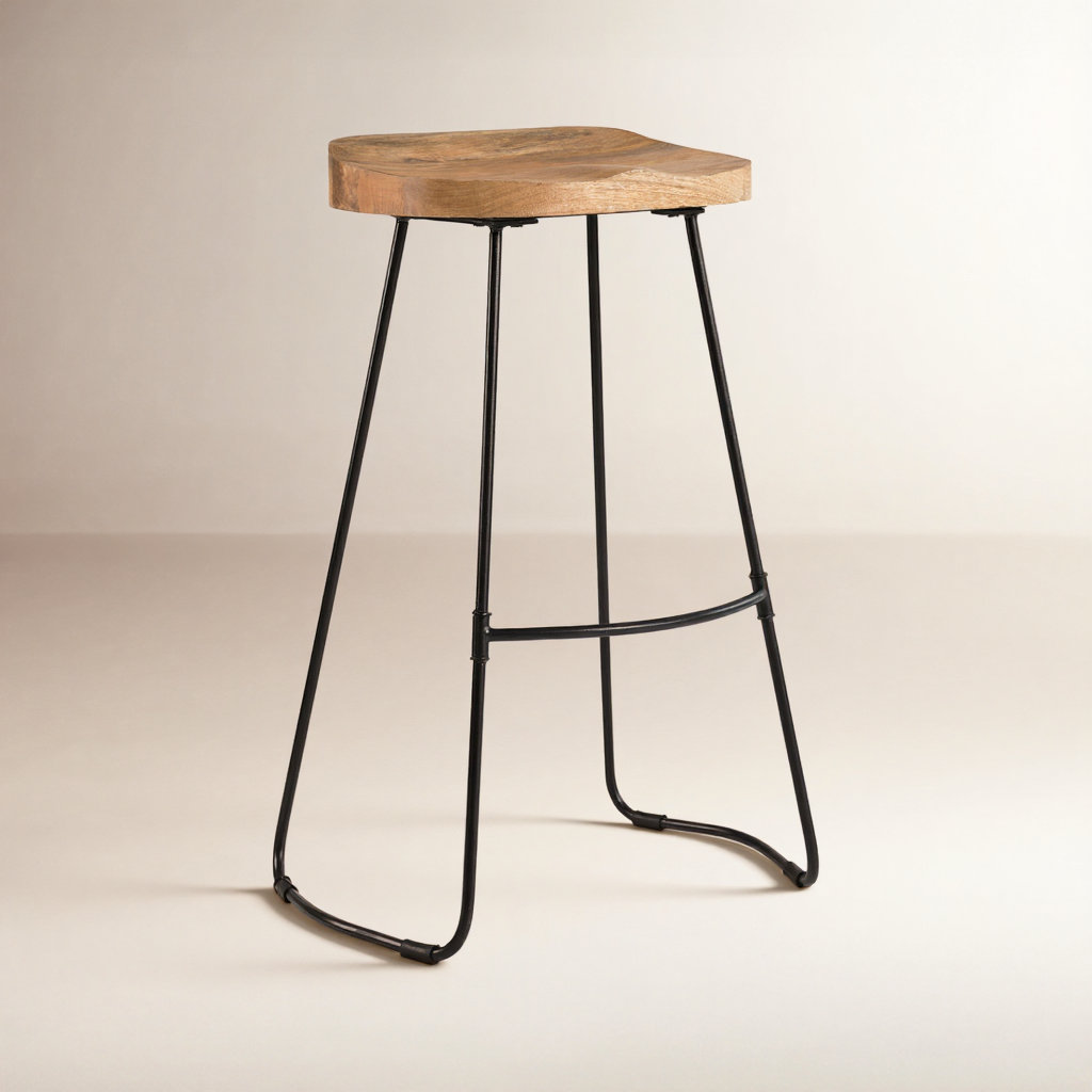 Geonna Bar Stool, Natural, Bar Stool (30" Seat Height)