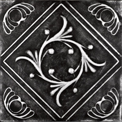 Carreau de plafond en polystyrène lisse à motif de losanges L 19,63 po x l 19,63 po Diamond Wreath