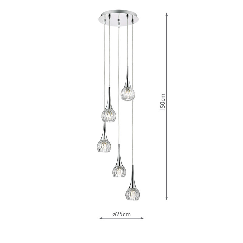 Loehr 5 - Light Cluster Pendant, Chrome