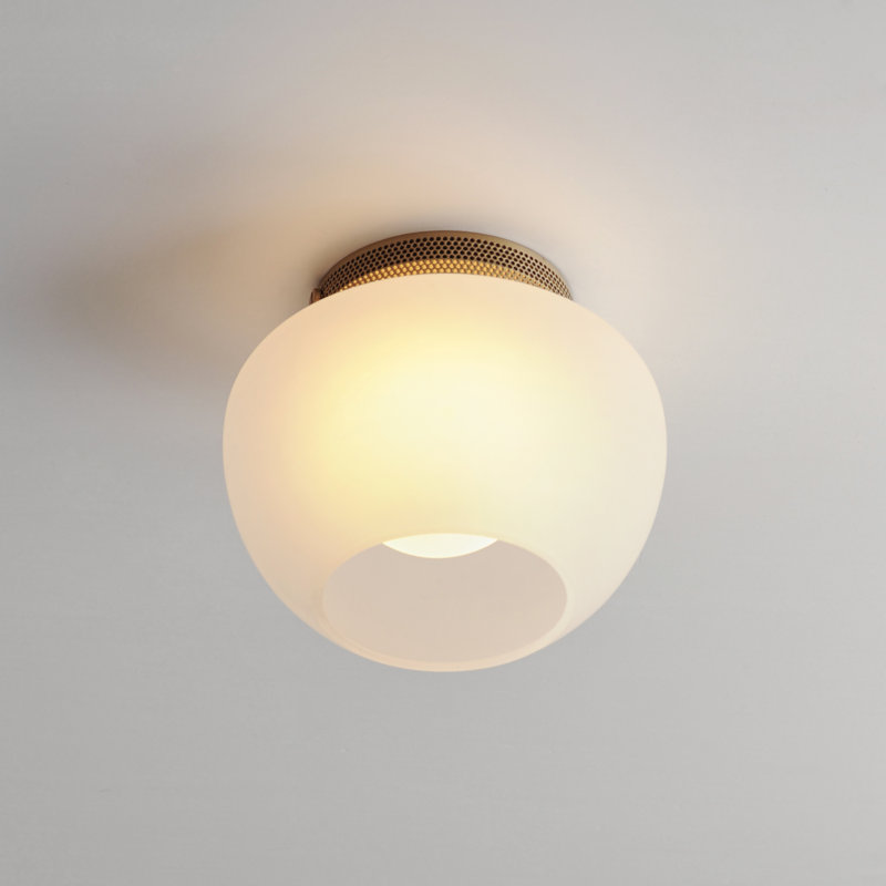 Incognito 1 - Light Flush Mount, Heritage Brass, Frost
