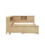 Lit de jour double en bois avec tablettes de rangement et lit gigogne
