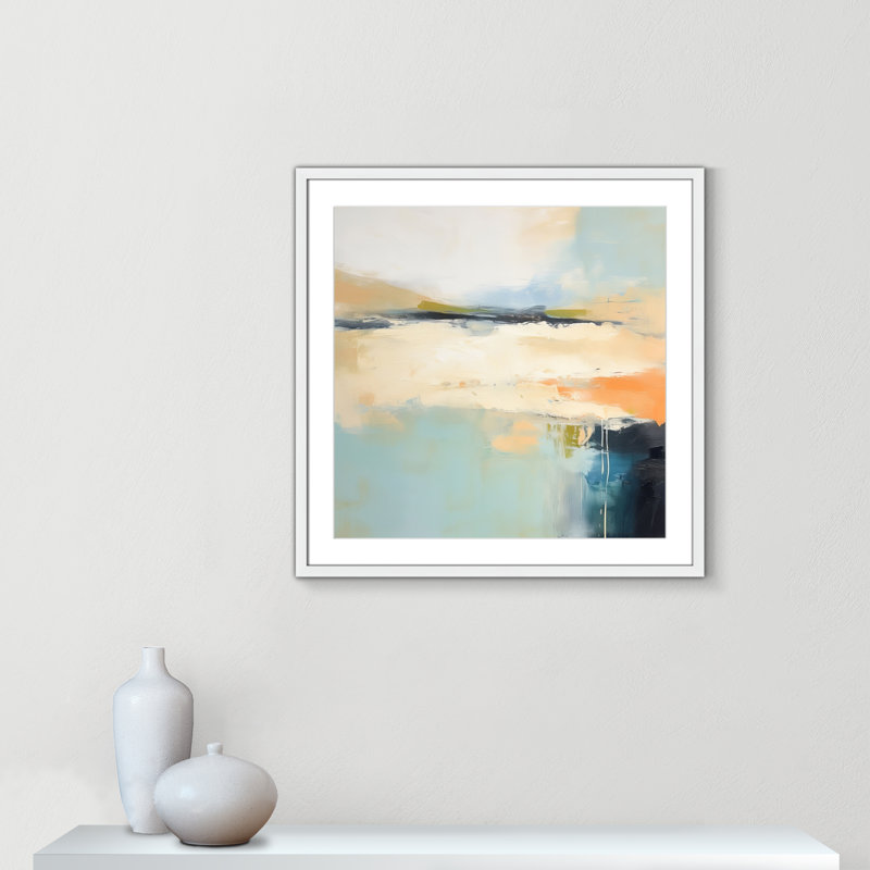 «Seashore Abstraction I Print» par Irena Orlov, Blanc satiné, L 27,5 po x H 27,5 po, Imprimé mat