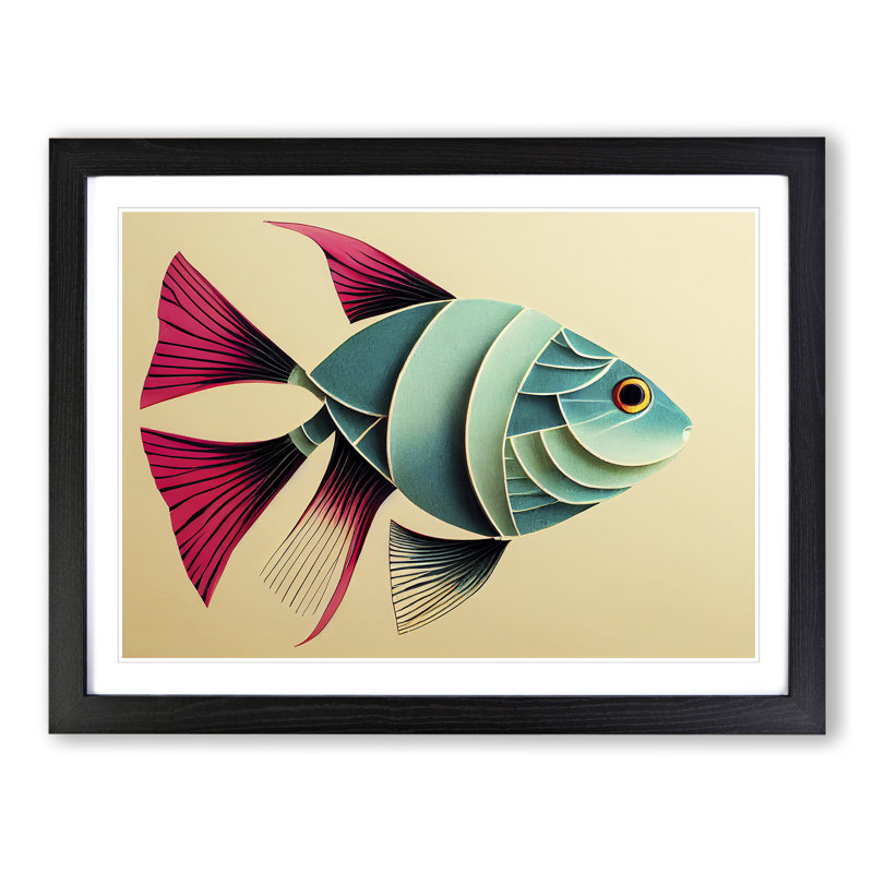 XH1022-1652X Breathtaking Fish - Single Picture Frame Print, Black Framed, 46cm H x 64cm W x 2cm D