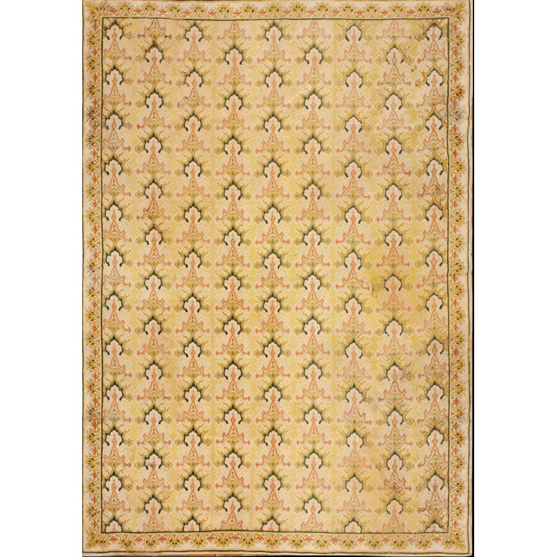 Antique Needlepoint French Allover Flat Weave Rug