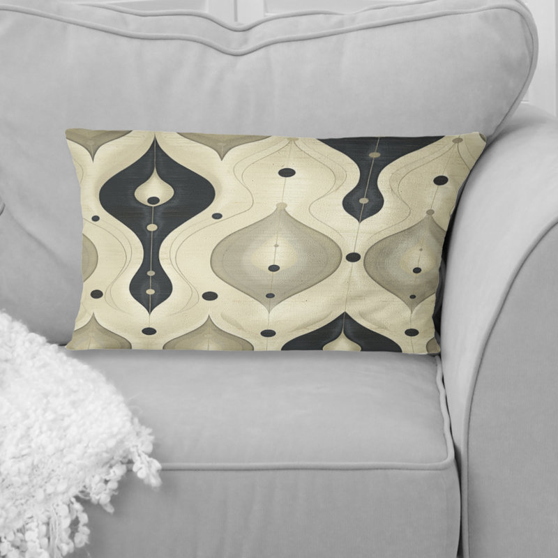 Coussin lombaire gris Mid-Century Ogee
